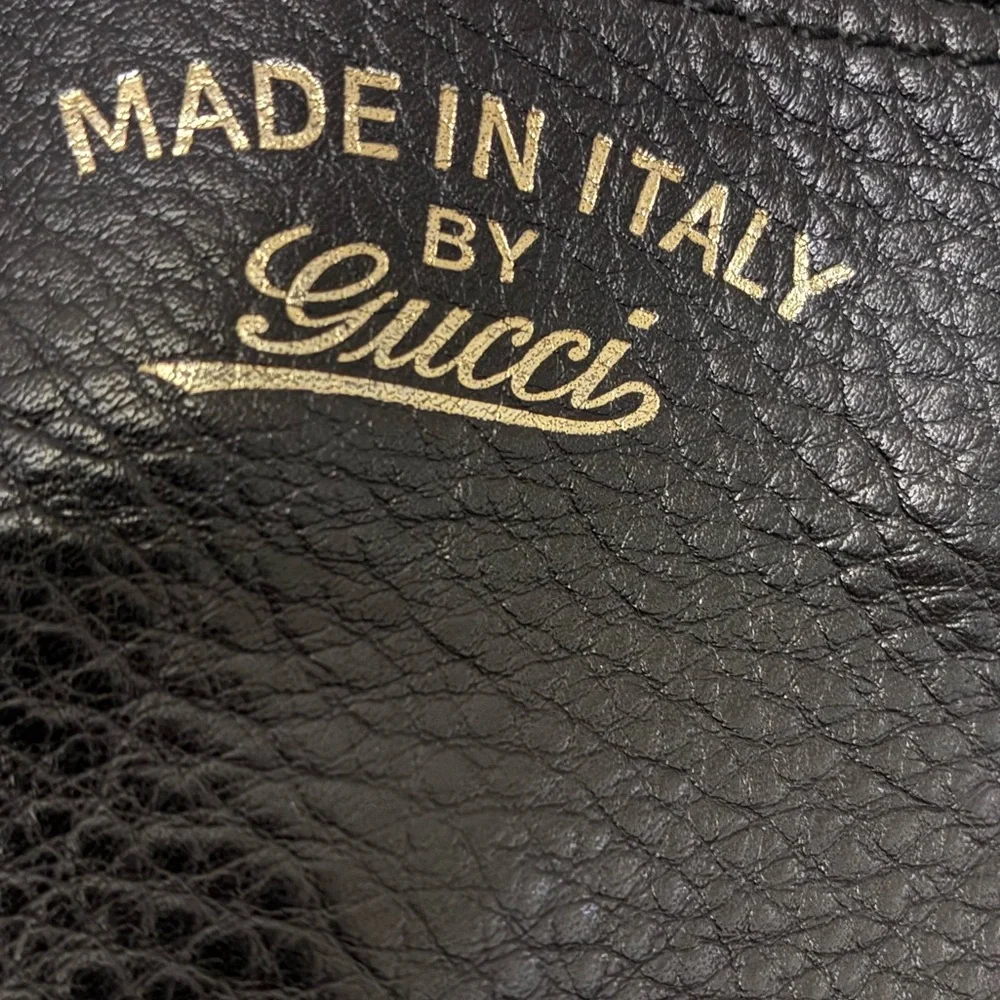 Gucci Taurillon Black Leather, Bamboo Top Handles/Shoulder Bag Tote - Picture 7 of 16